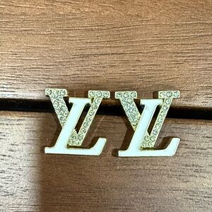 Gold and Silver LV Earrings